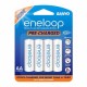SY-EneloopAA4 Sanyo Eneloop AA Rechargeable Ni-MH Batteries (2000mAh, Blister Pack of 4) 